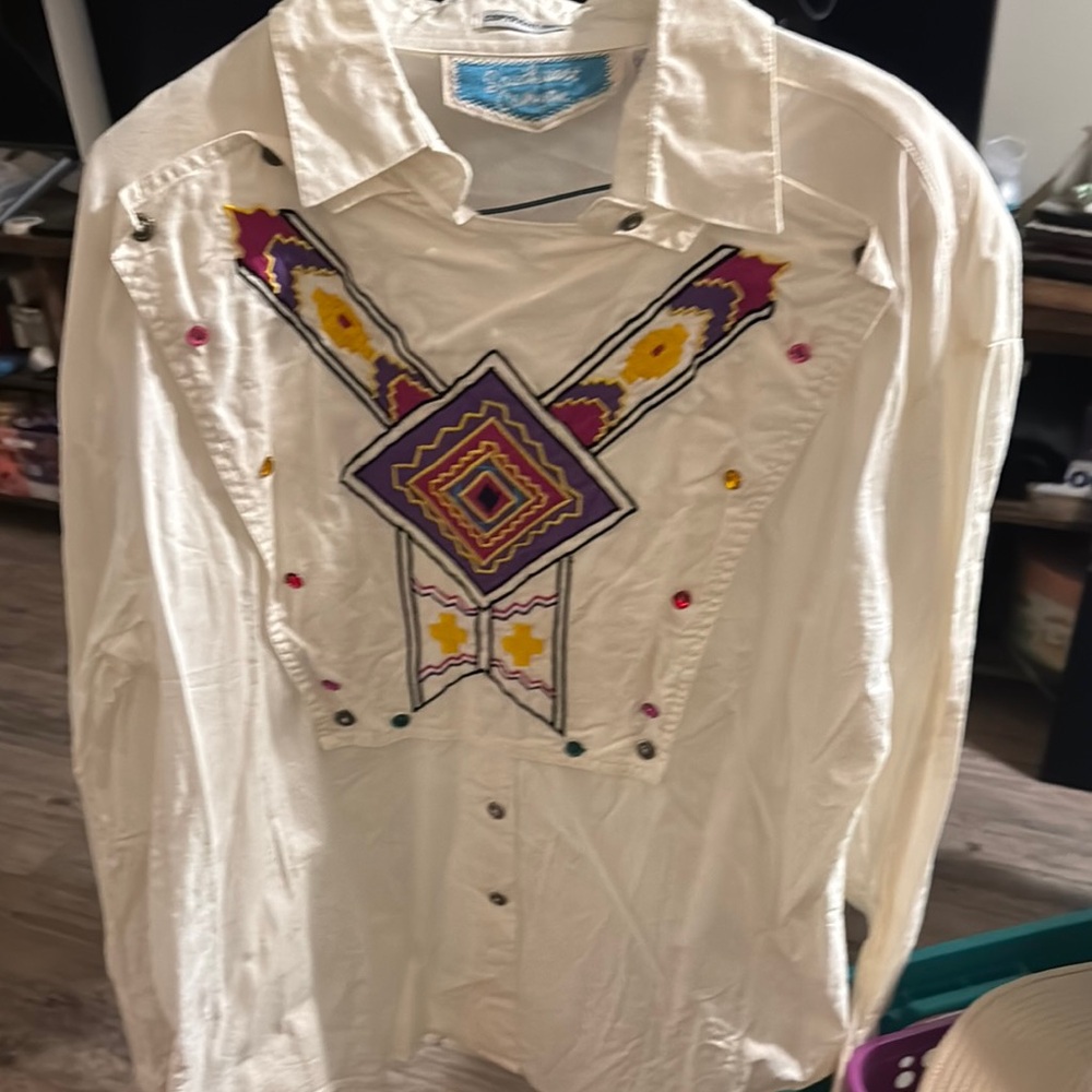 Embroidered Cream Blouse